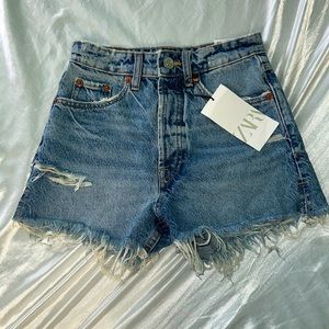Zara high-rise split shorts